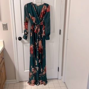Unique Vintage Ricarica Small Green Floral Dress NWOT